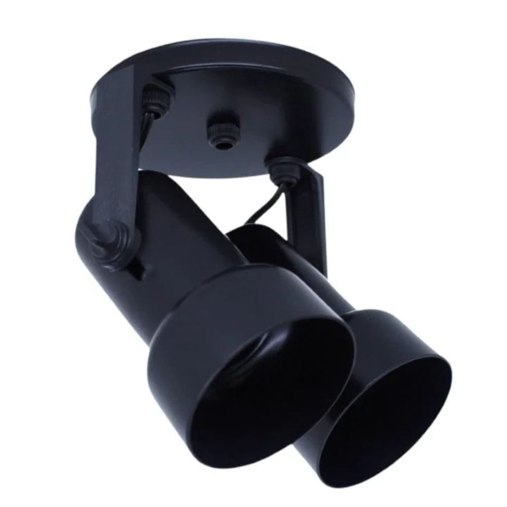 Spot Injetado Caneta 2XE27 Preto Opl
