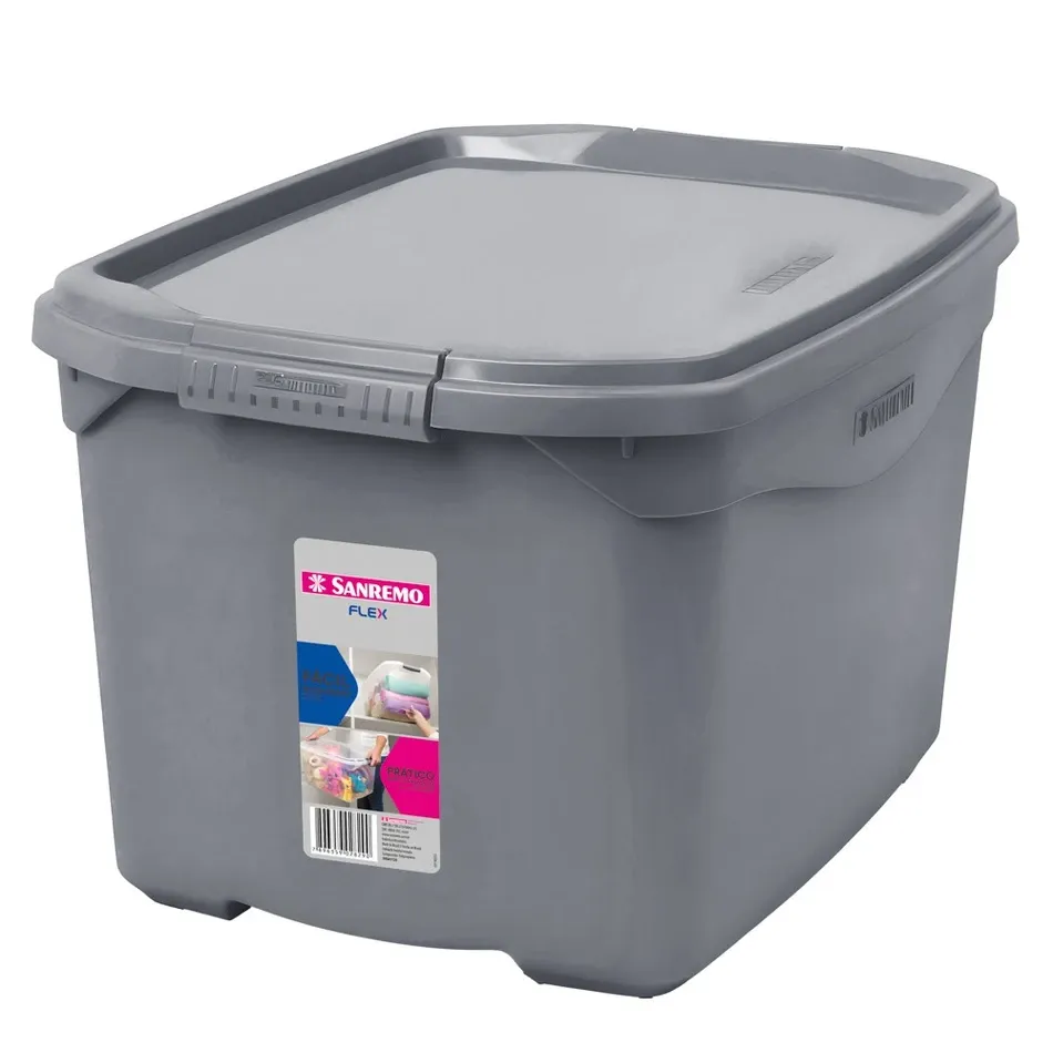 Saiba como usar caixas organizadoras de plástico em cada cômodo 9 14 46 19 855 organizador cinza 1000px 14015980