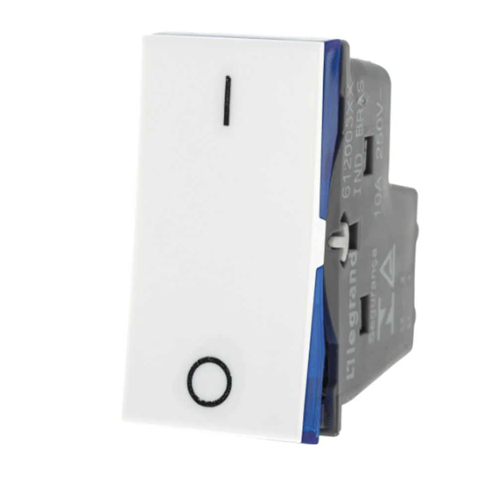 1 Módulo De Interruptor Bipolar Simples 10a/250v Branco Acetinado Monocromático 612005bc Pial Plus Legrand