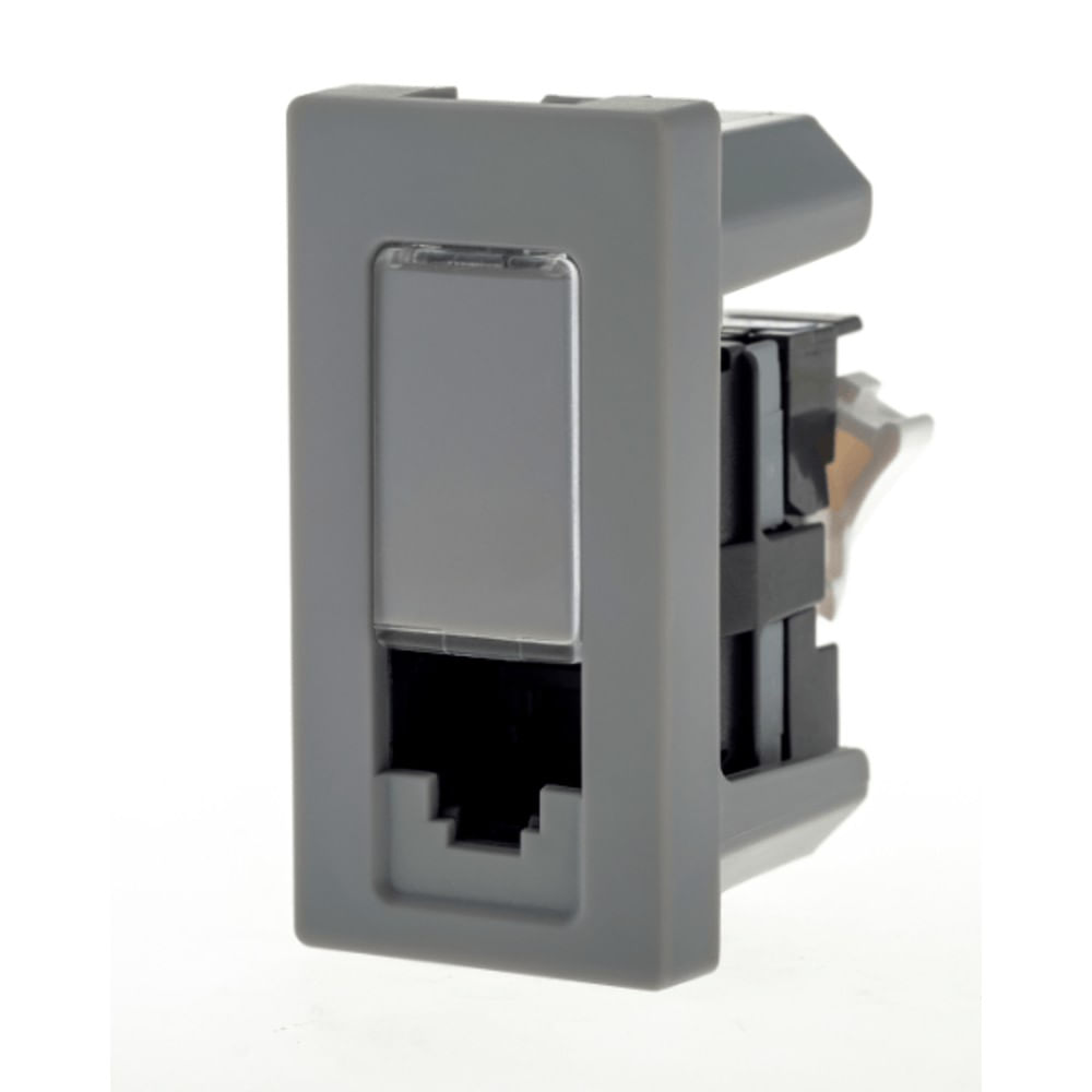 1 Módulo Tomada Rede De Informática Rj45 Conexão Lcs² Cat5e Cinza 615045cz Pial Plus Legrand