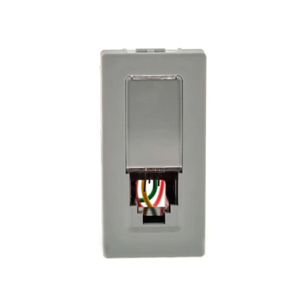 1 Módulo Tomada Telefone Rj11 4 Fios Cinza Acetinado Monocromático 615010cz Pial Plus Legrand