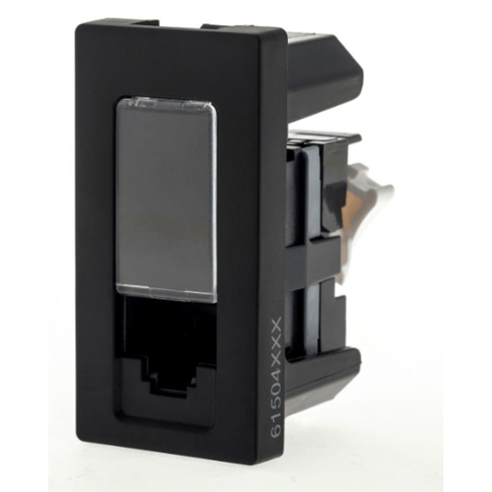 1 Módulo Tomada Rede de Informática Rj45 Conexão Lcs² Cat5e Preto 615045pt Pial Plus Legrand
