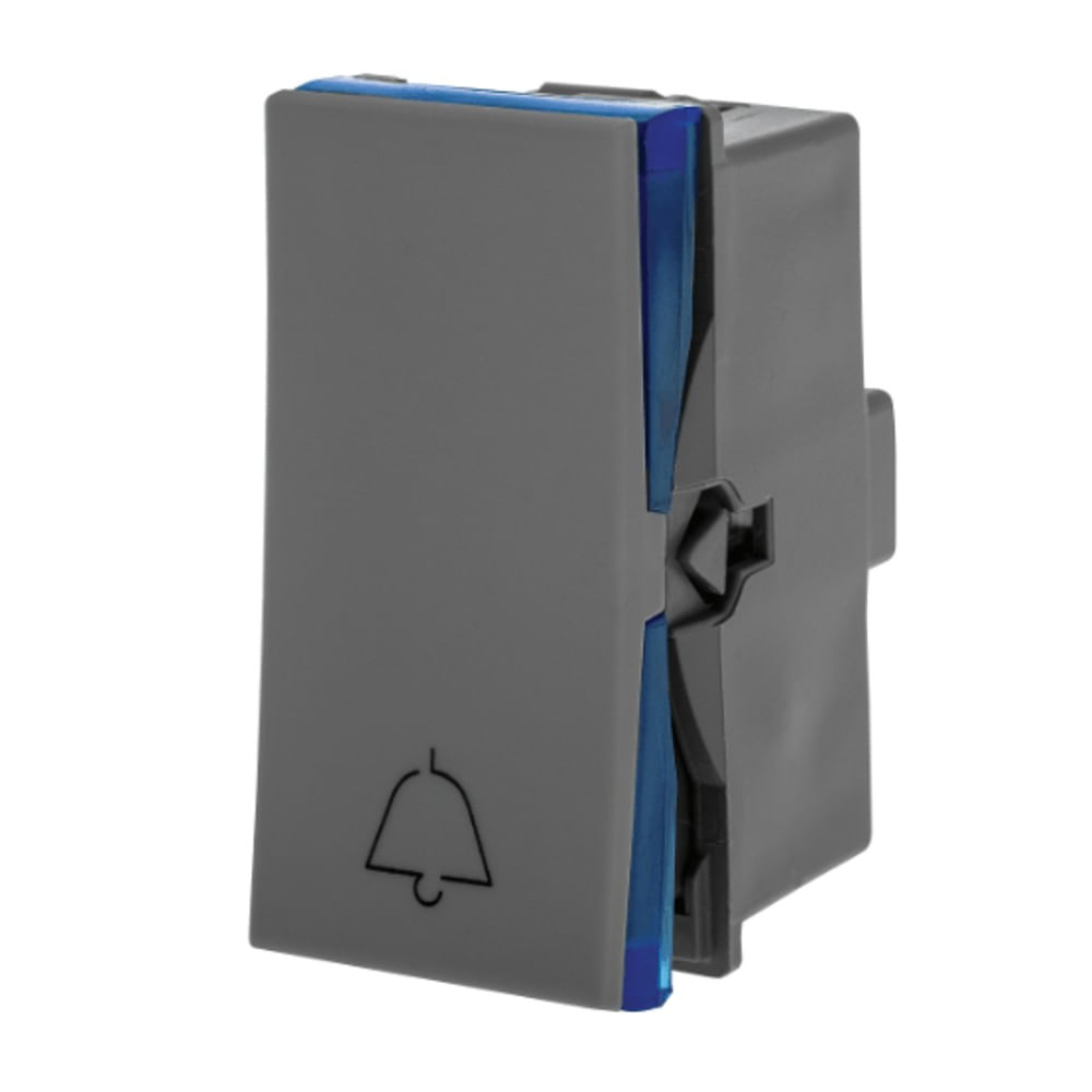 1 Módulo Pulsador Campainha 2A/250V Borne Automático Cinza Acetinado Monocromático 611012cz Pial Plus Legrand