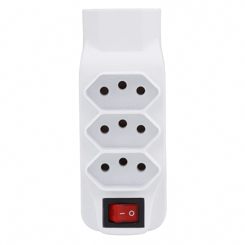 Adaptador Universal 4 Tomadas 2P T 10A 250V Key West