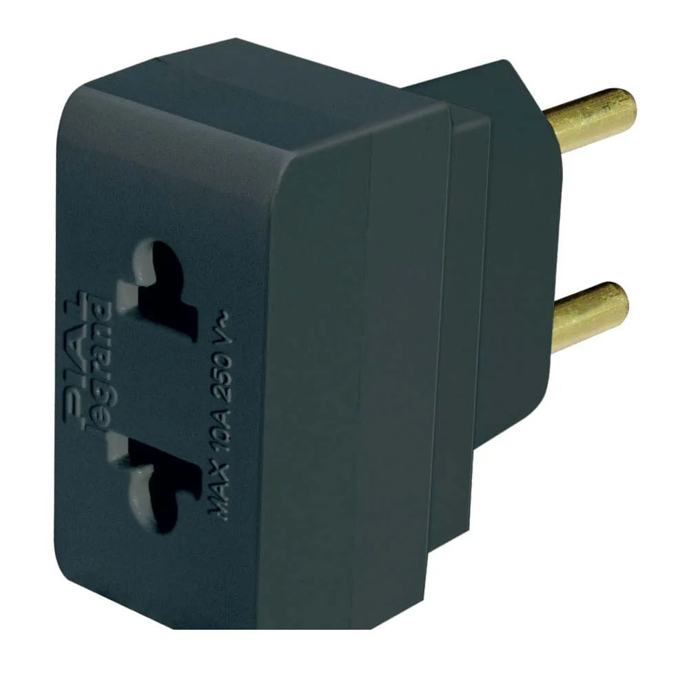 Adaptador para Tomada 2 Polos Preto Bivolt Pial