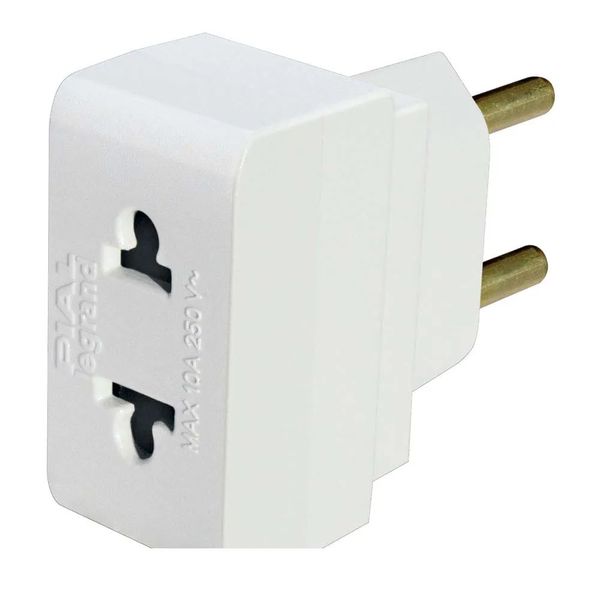 Adaptador para Tomada 2 Polos Branco Bivolt Pial
