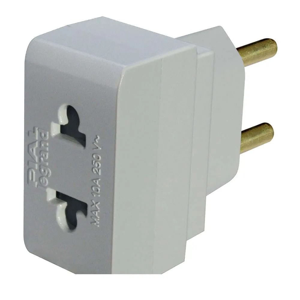 Adaptador para tomada 2 polos cinza bivolt Pial