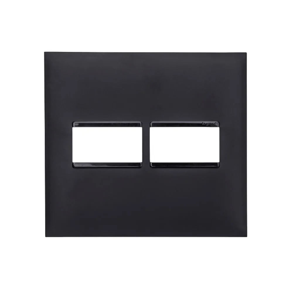 Placa 4x4 1/1 Posto preta Pial Plus + Placa 4x4 1 1 posto preta Pial Plus