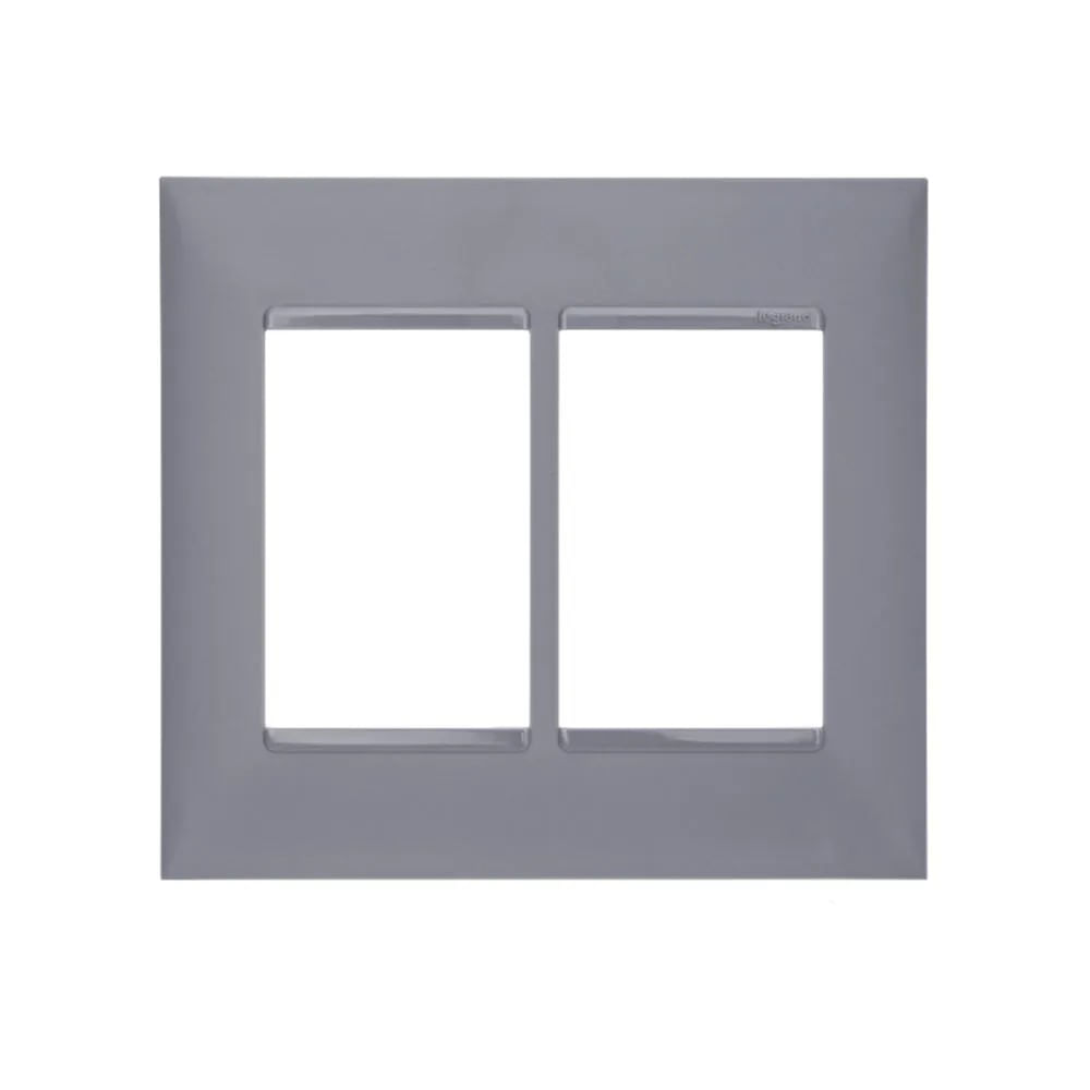 Placa 3+3 Postos 4x4 Cinza Acetinado 618516 Pial Plus Legrand