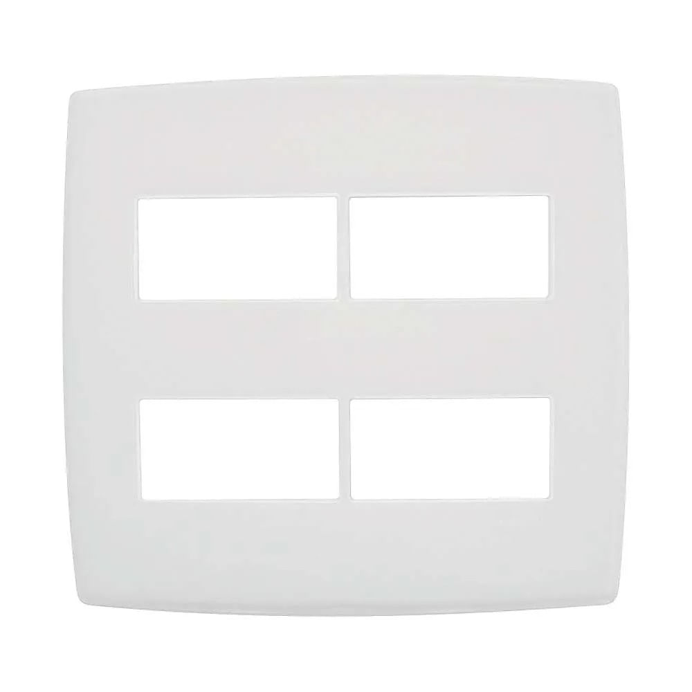 Placa 2+2 Posto 4x4 Horizontal Branco 618514 Pial Plus Legrand
