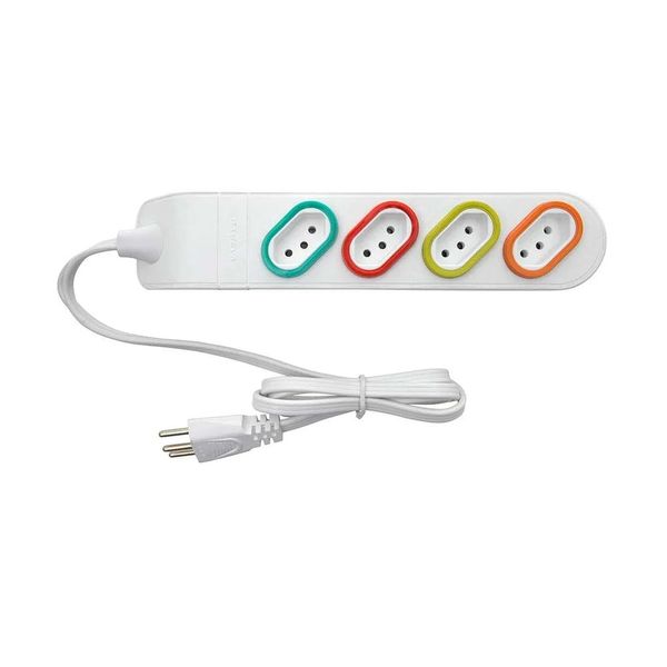 Extensão Elétrica Multitomadas 1,3m 4 Tomadas 2P T 10A DN1840 Branca Daneva