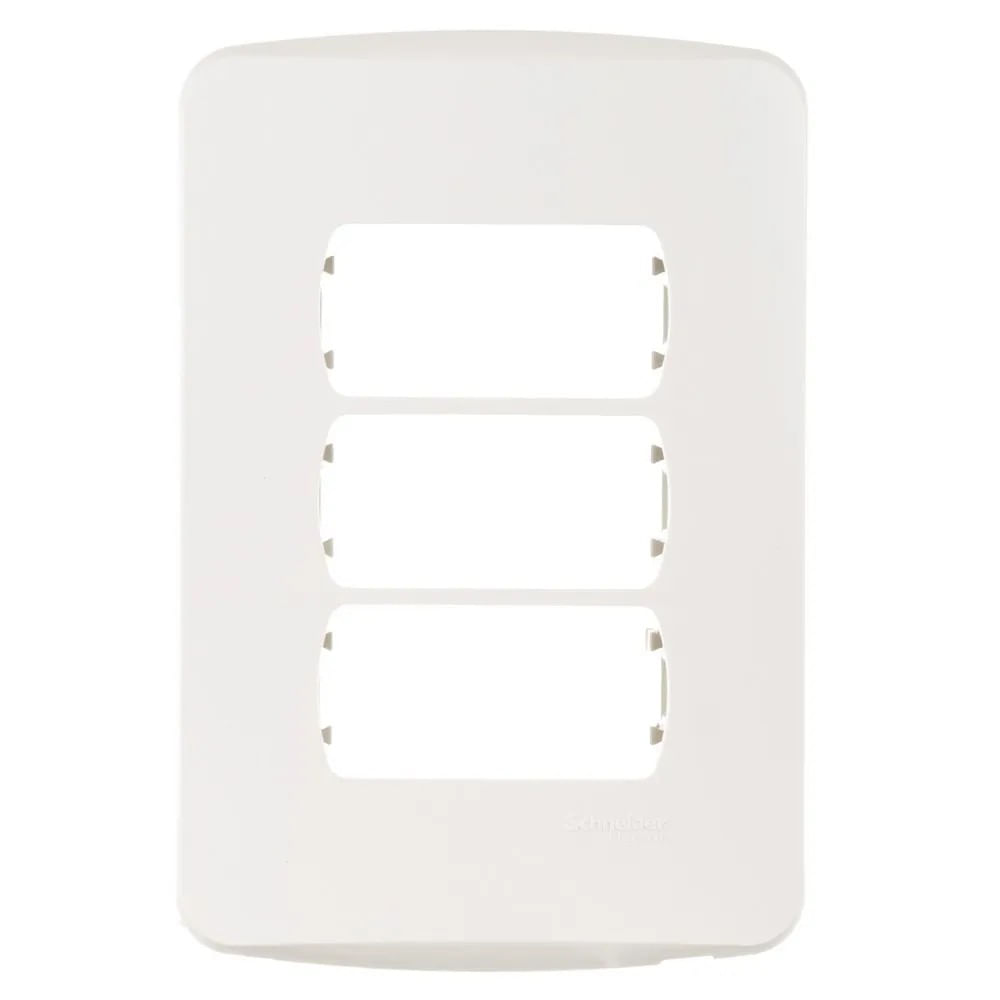 Placa 4x2 3 Postos Com Suporte Branco Miluz Schneider