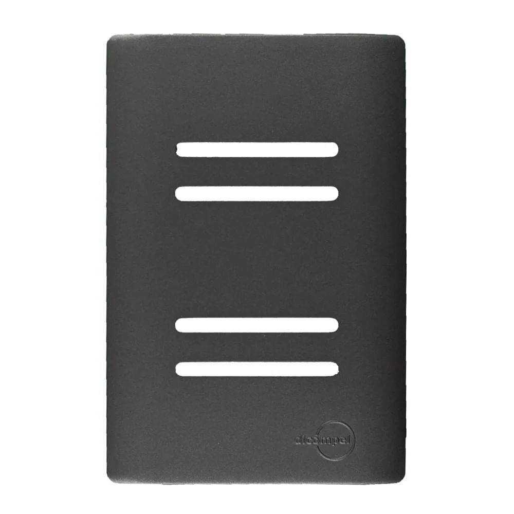 Placa 4x2 4 Interruptores Hori Com Suporte Preto Grafite Novara Dicompel