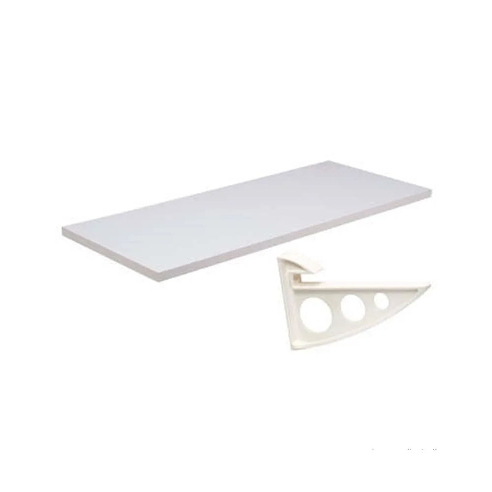 Prateleira com suporte plástico Vanguard 30x60cm branca Prat-k