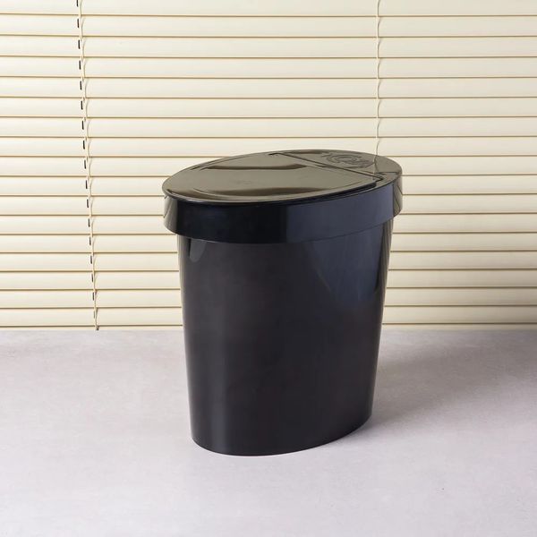 Lixeira oval 5L polietileno preto Brinox
