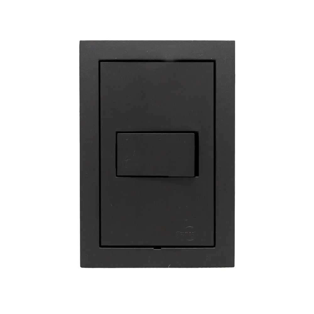 Conjunto 4X2 1 Interruptor Simples Preto Fosco Ekron Dicompel