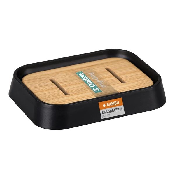 Saboneteira Plástica Preto Or94010 Ordene