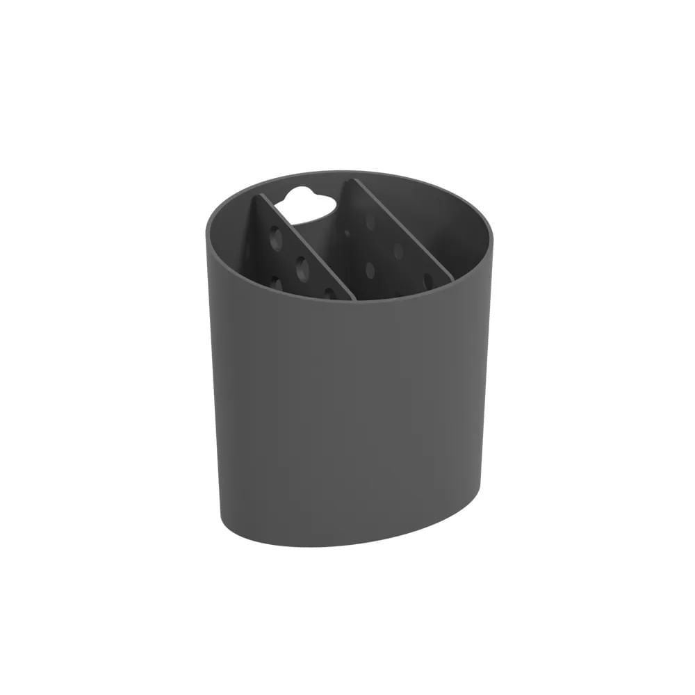 Escorredor Talher Oval Basic Cinza Chumbo Coza