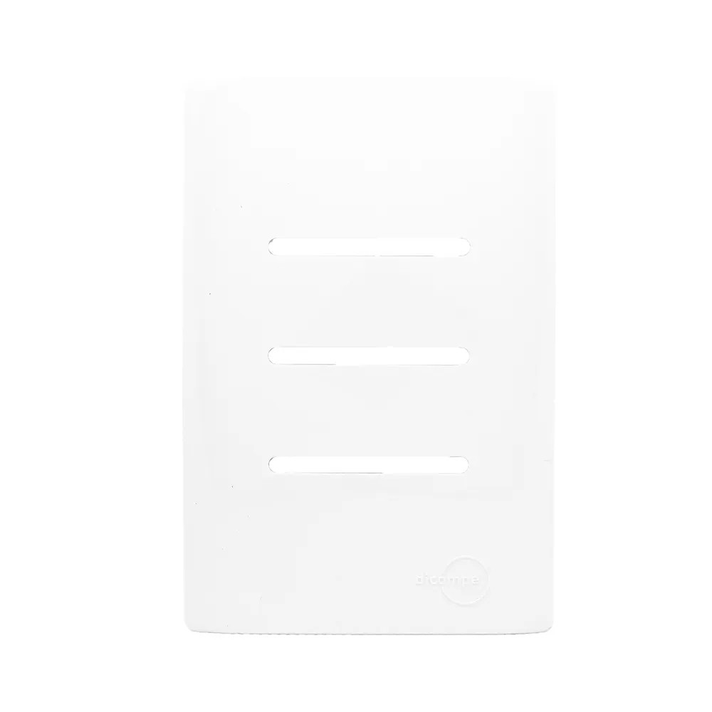 Placa 4X2 3 Interruptor Horizontal Com Suporte Branco Novara Dicompel