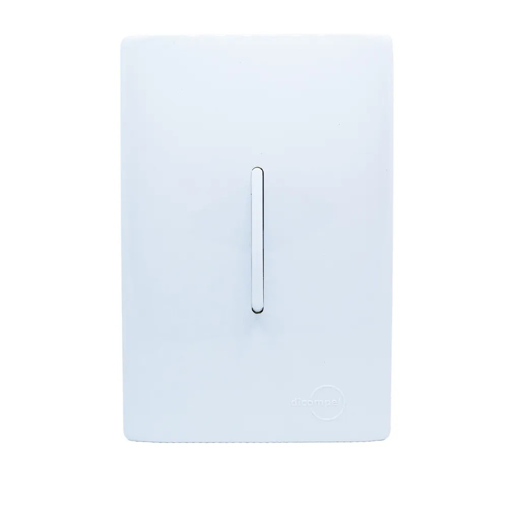 Conjunto 4X2 Interruptor Simples Vertical Branco Novara Dicompel