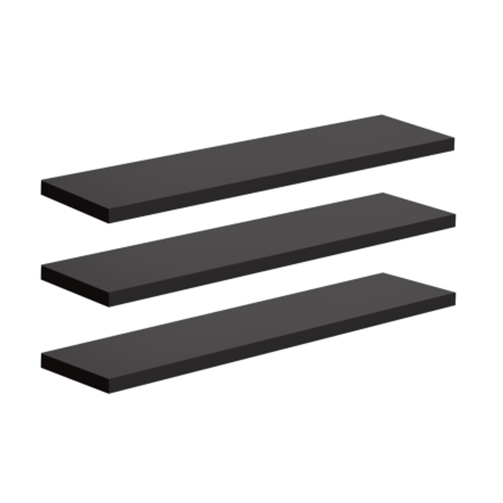 Kit 3 Prateleiras c/ Bucha 1,5x10x40cm Preta Decorare Prat-k
