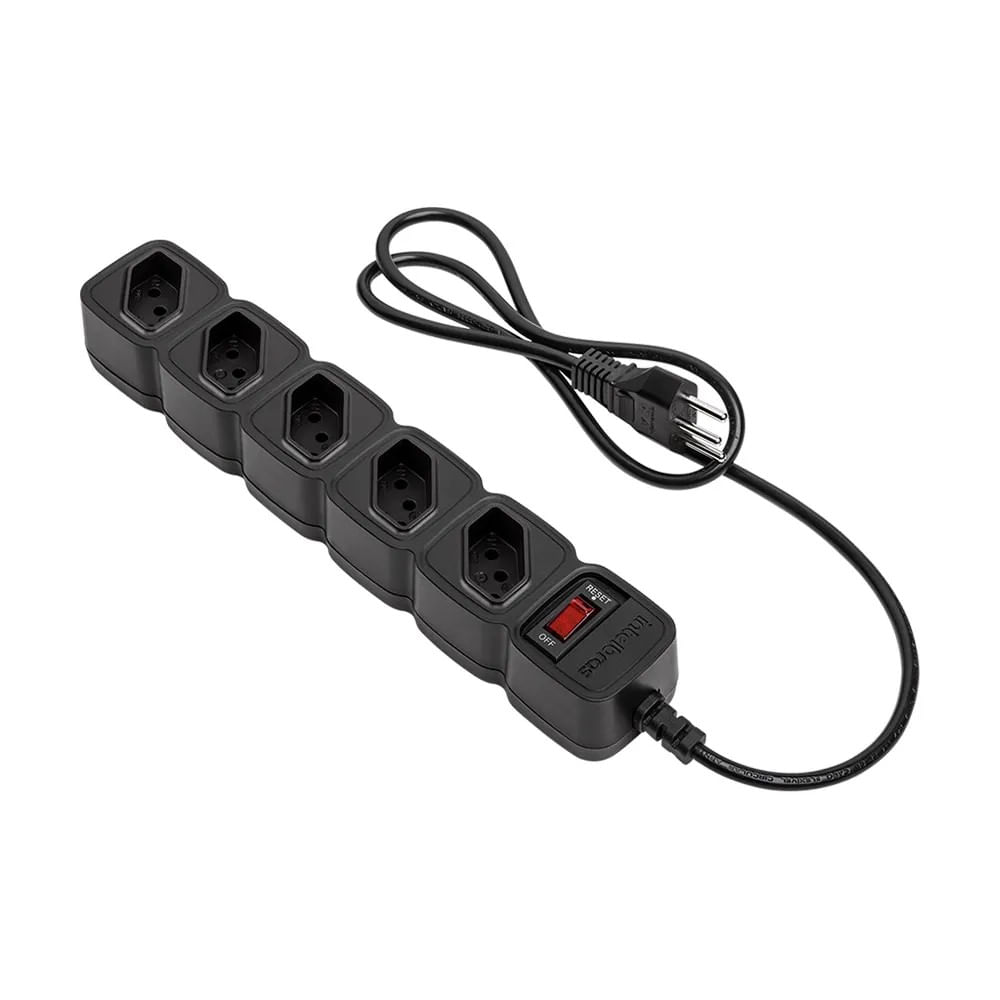 Protetor Eletrônico 5 Tomadas Preto 10a Bivolt 1mt Epe 205 Intelbras