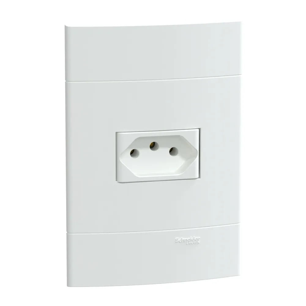 Conjunto 4X2 Com 1 Tomada 2P T 10A 250V Branco Fosco Lunare Up Schneider