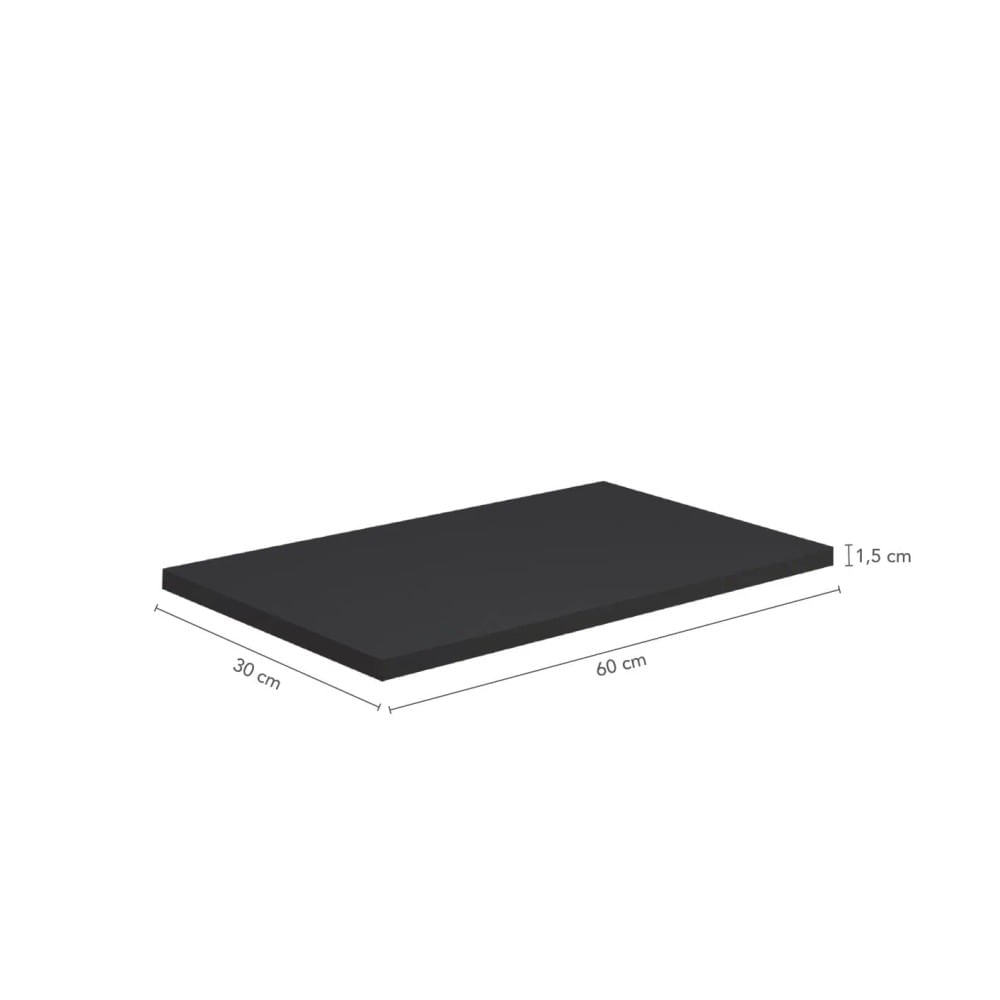 Prateleira Preta 1,5X30X60cm Facility Prat K