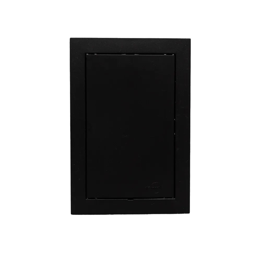 Placa 4X2 Cega Com Suporte Preto Fosco Ekron Dicompel