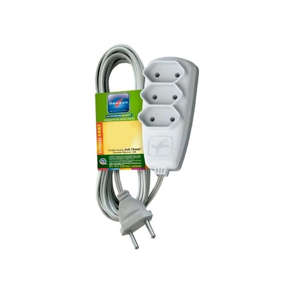 Extensão Cordão Paralelo 2x0,75mm² 2p 10A/250V 10 Metros Gelo Dn1532 Sort Multi Daneva Legrand