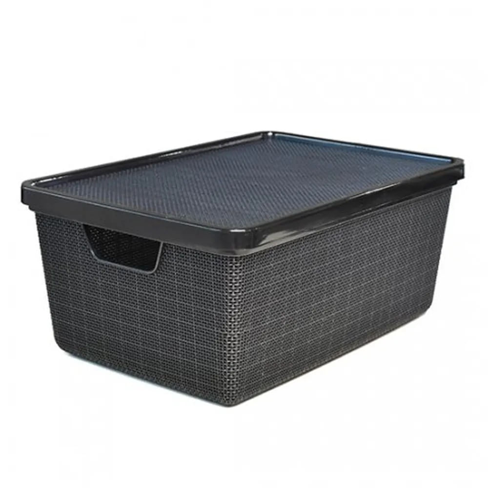 Organizador Jutta Com Tampa 16 Litros Preto Arqplast