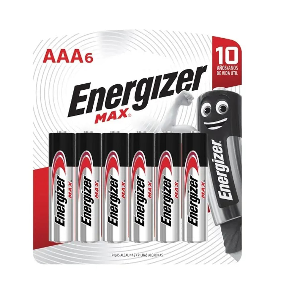 Pilha Alcalina Energizer Max AAA Com 6 unidades Energizer