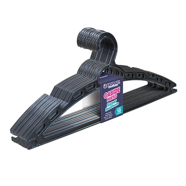 Cabide Com 10 Peças Display Preto Arqplast