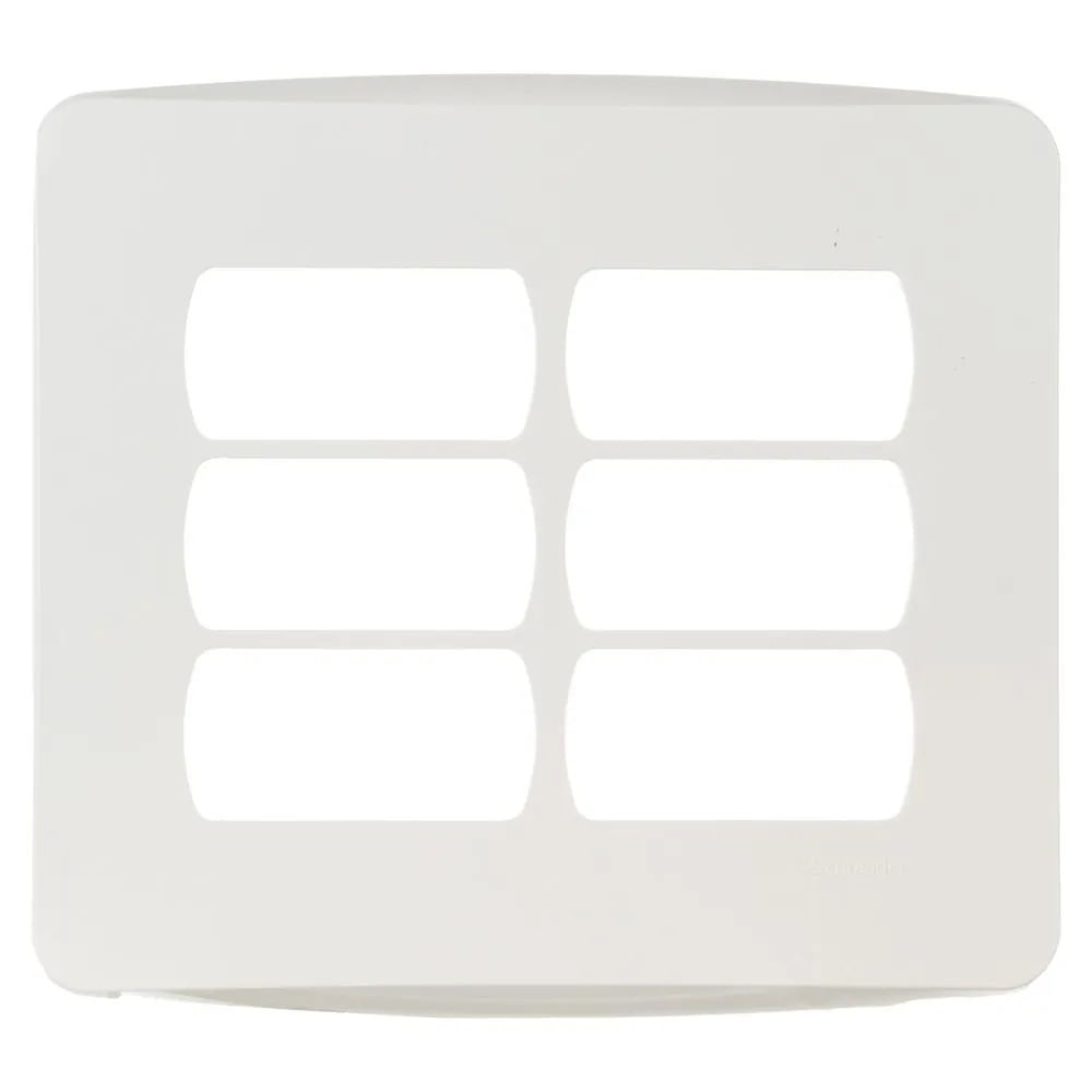 Placa 4x4 6 Postos Com Suporte Branco Miluz Schneider