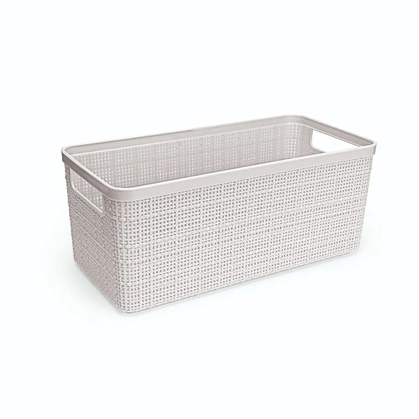 Cesto Juta Alongado Branco Médio Nitron