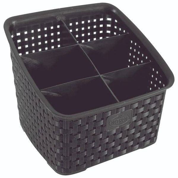 Organizador Rattan 6 Divisórias Preto Nitron