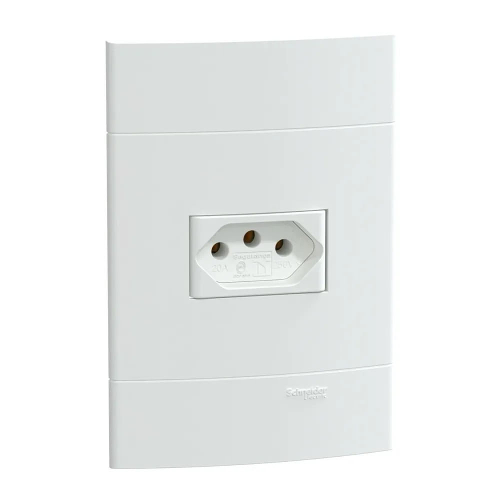 Conjunto 4X2 Com 1 Tomada 2P T 20A 250V Branco Fosco Lunare Up Schneider