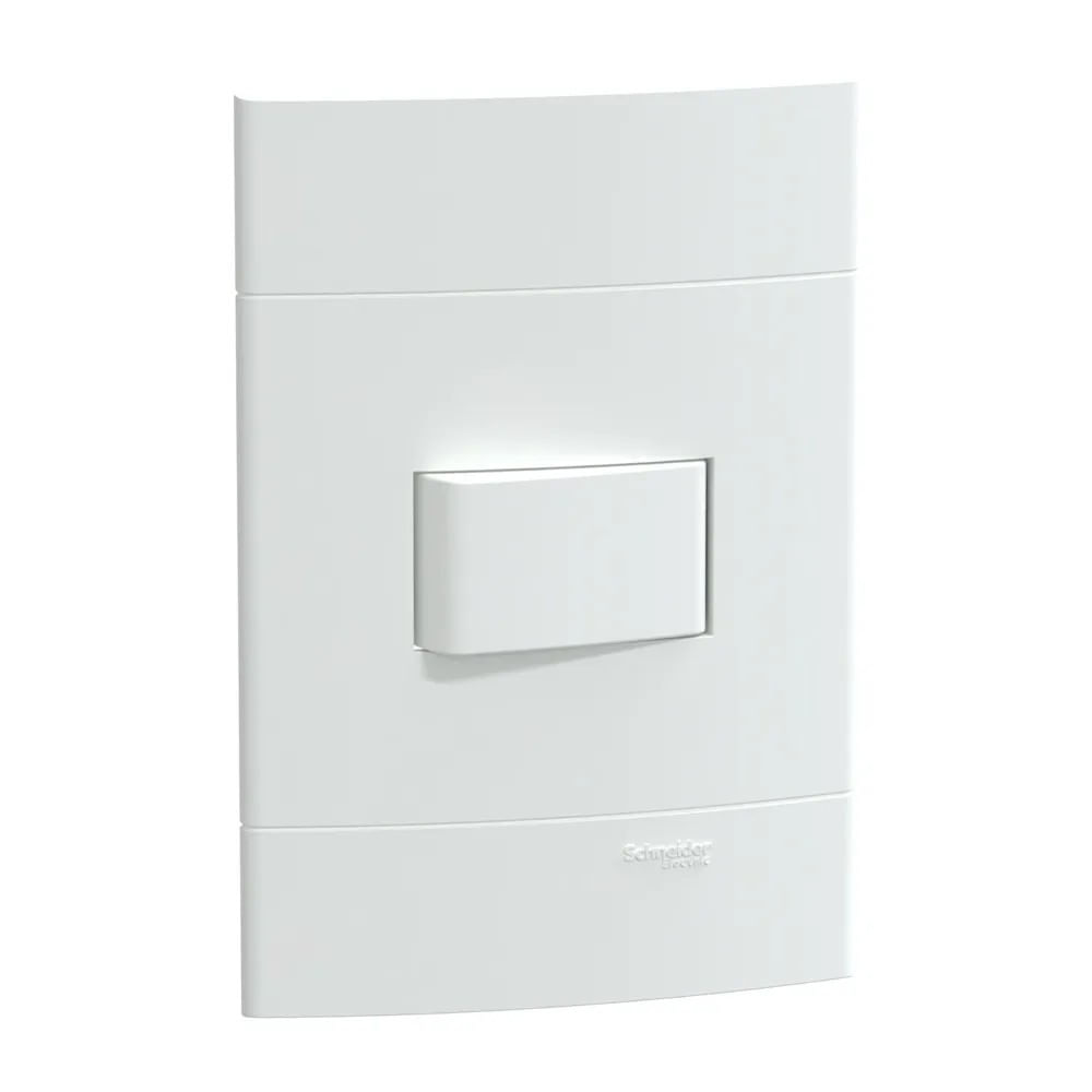Conjunto 4X2 Com 1 Interruptor Paralelo 10A 250V Branco Fosco Lunare Up Schneider