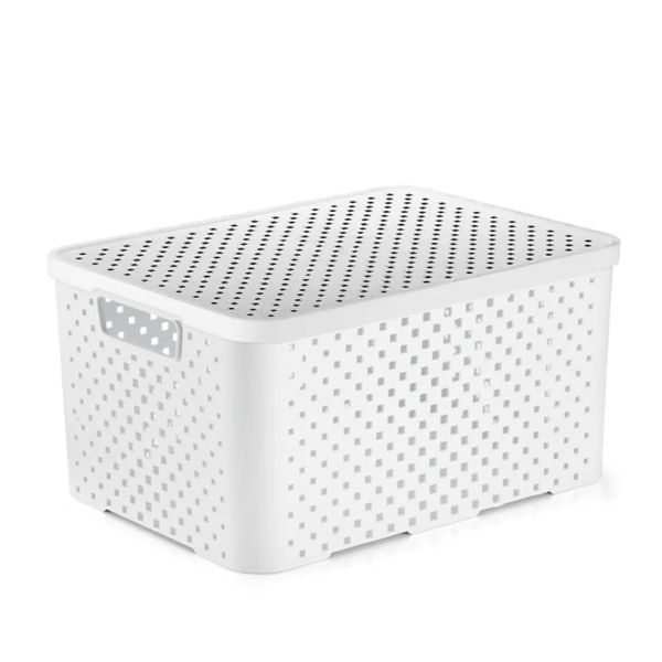 Caixa Quadriculada 16 Litros Branco Dasplast