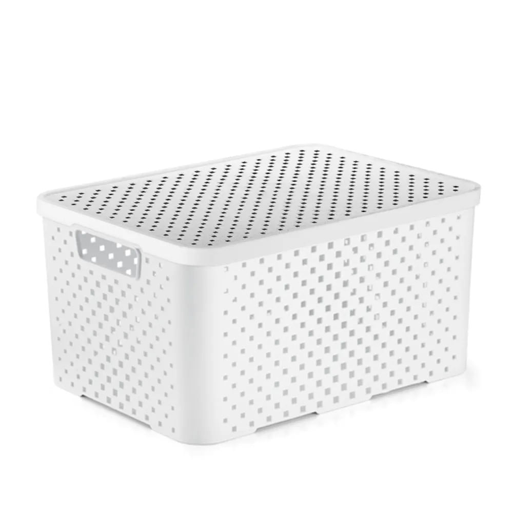Caixa Quadriculada 16 Litros Branco Dasplast