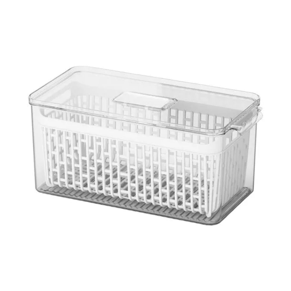 Organizador Dry Com Cesto 6 Litros Cristal Translucido Brinox