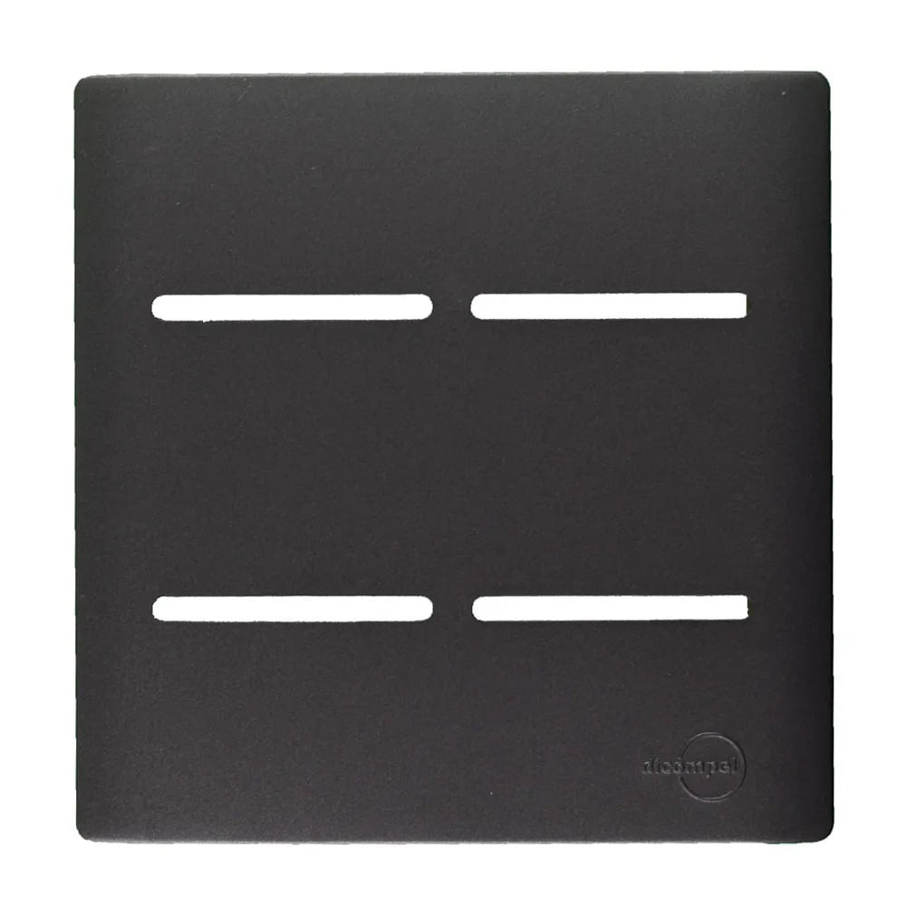 Placa 4X4 4 Interruptores Com Suporte Preto Grafite Novara Dicompel