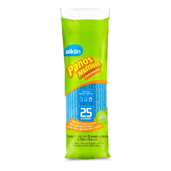 Pano Limpeza Leve Bobina Com 25 Unidades Azul Alklin
