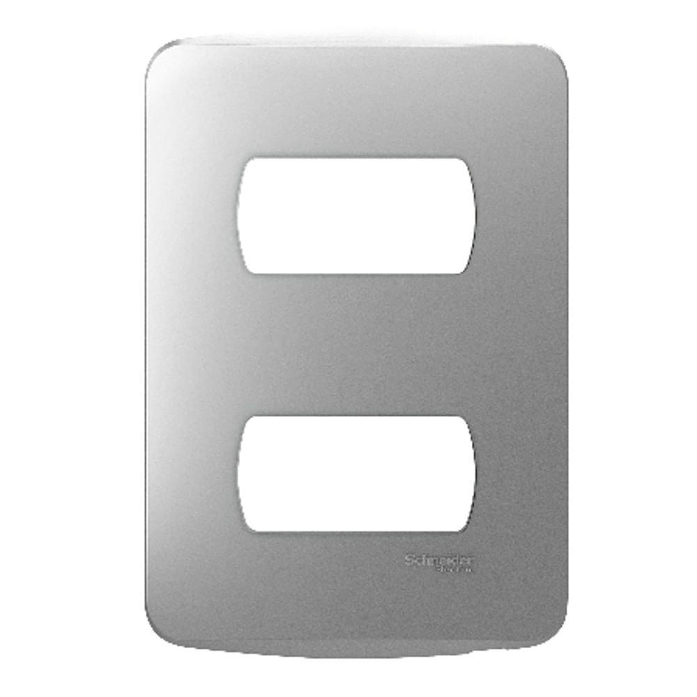 Placa 4x2 2 Postos Com Suporte Aluminio Miluz Colors Schneider