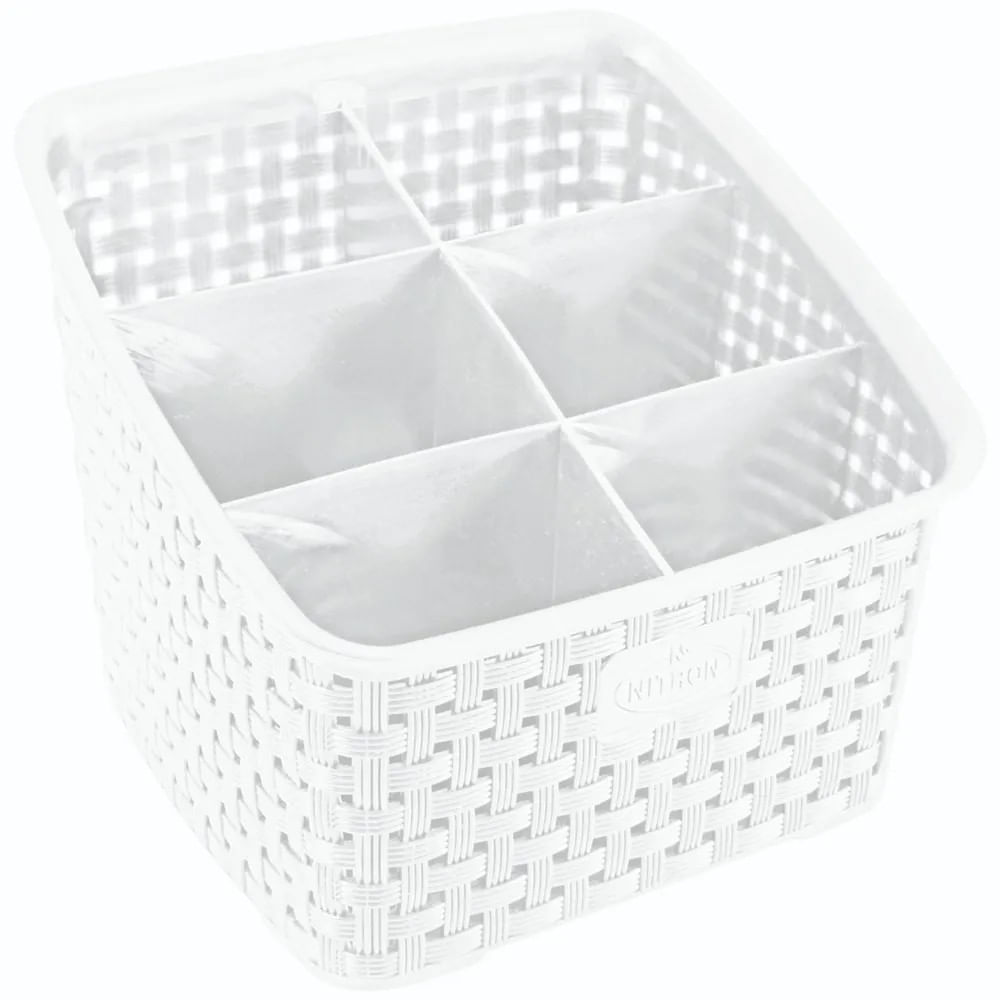 Organizador Rattan 6 Divisórias Branco Nitron