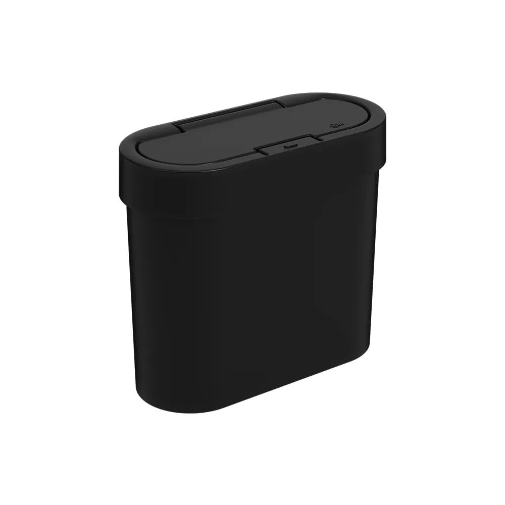 Lixeira Flat 2,8L Preto Coza