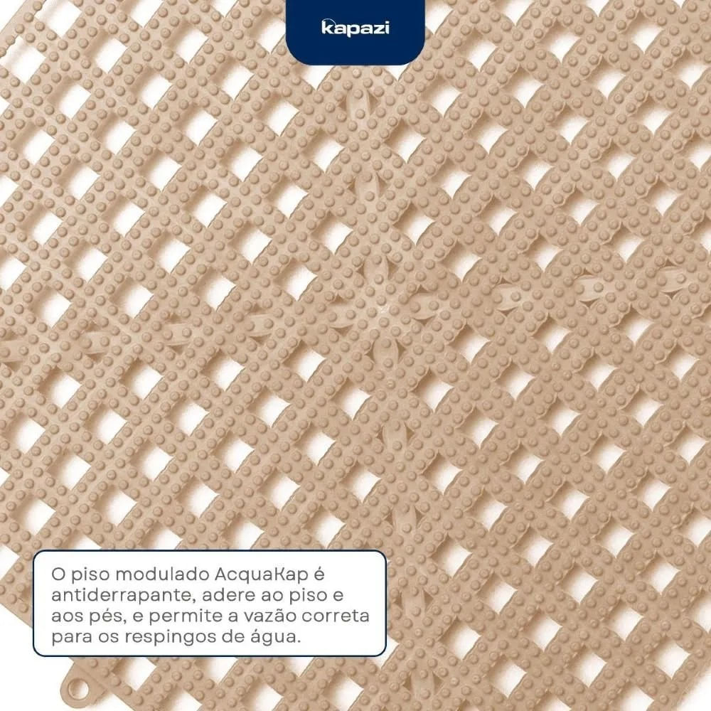 Piso Modular Acqua Kap 30Cm X 30Cm Kit Com 6 Pecas Bege Kapazi