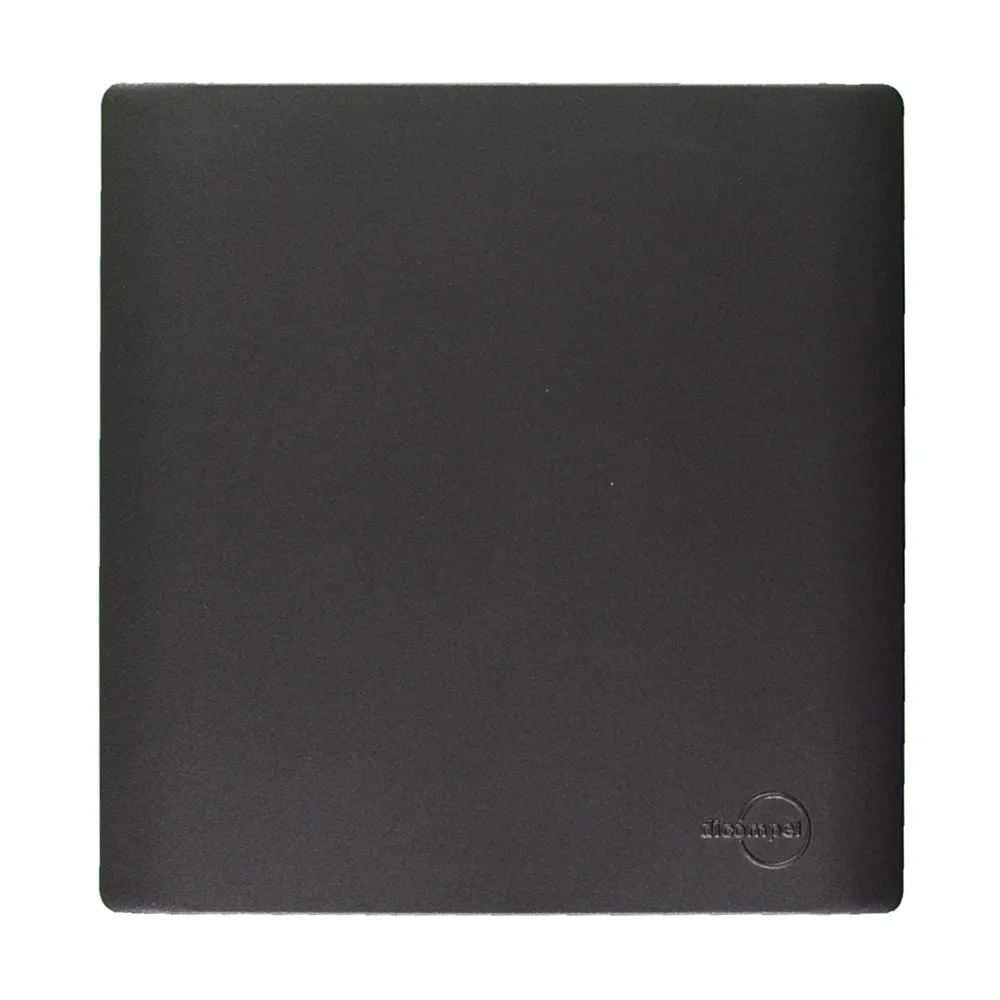 Placa 4X4 Cega Com Suporte Preto Grafite Novara Dicompel