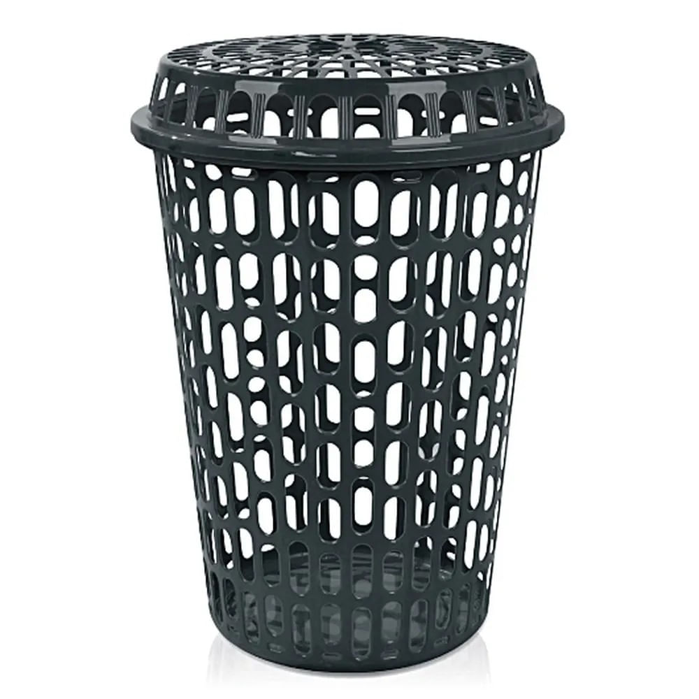 Cesto Telado 60 Litros Tampa Telada Preto Arqplast