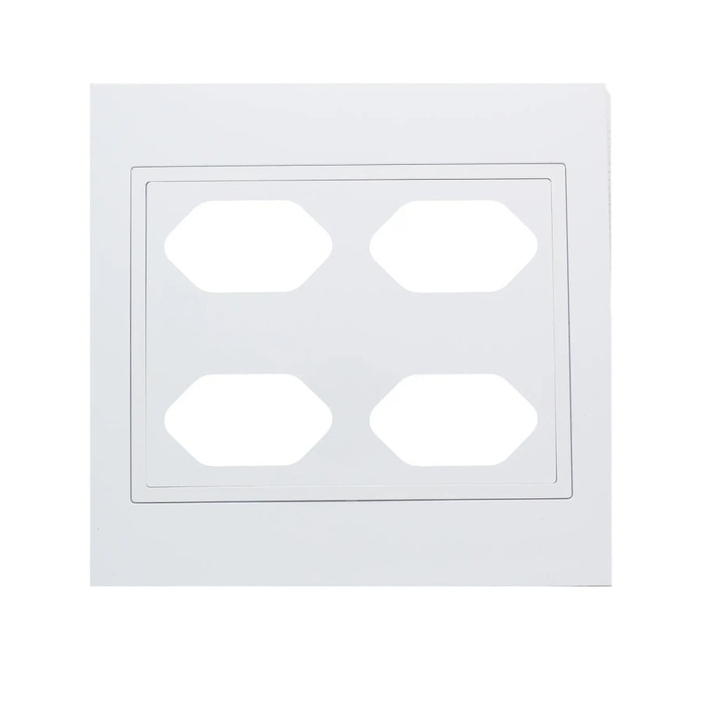 Placa 4x4 4 Tomadas Com Suporte Branca Ravenna Dicompel